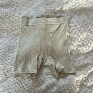 Skims women's Cream Ribbed Pajama Shorts